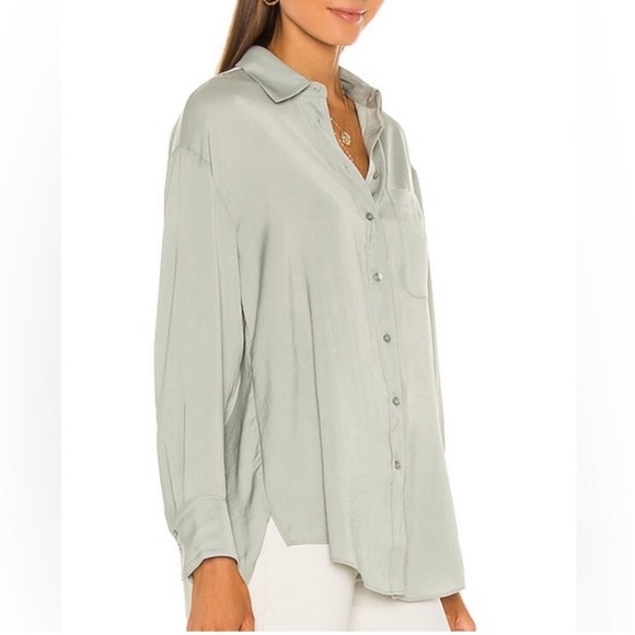 All saints women’s Bernie oversized button down shirt Sage green size 6 - Picture 1 of 7
